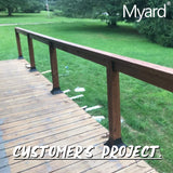 PNP114040 Myard 4x4 Post Base Cover (Actual 3.5x3.5 Inches) Post Skirt Flange with Stainless Steel Screws, Post Bracket for Deck Porch Handrail Railing Support Trim Post Anchor (Qty 2, Black) Myard
