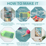 MEIYUDA Beach Diamond Painting Kits for Adults, 5D Seashell Starfish Diamond Art Kits for Beginners, Blue Ocean Beach DIY Gem Art Crystal Painting for Home Wall Decor and Present 12x16inch MEIYUDA
