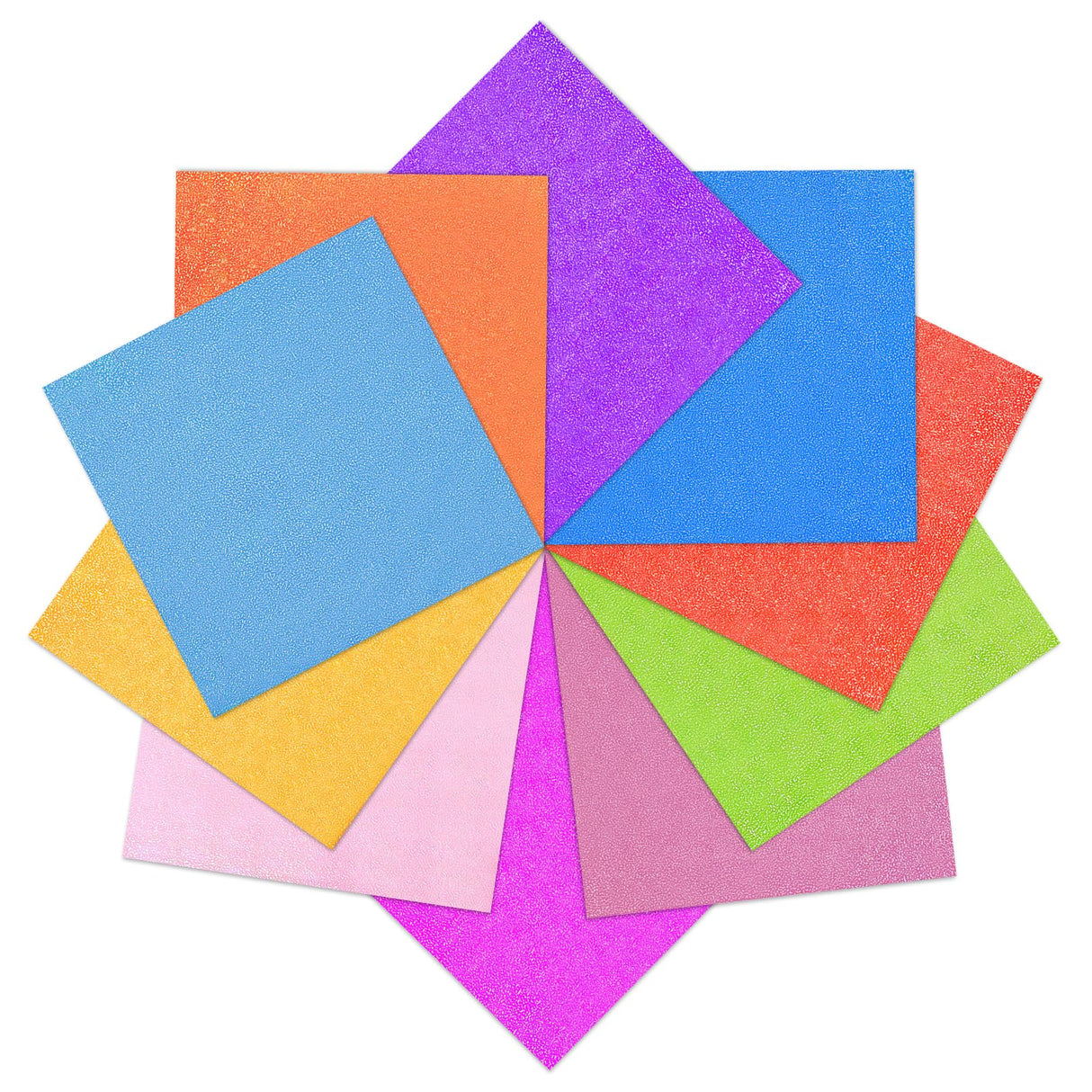 50pcs Iridescent Paper Square Shiny Folding Paper DIY Handcraft Paper Origami Paper,Colorful Paper for Paper Crane Paper Cuts (15cm, 10 Colors) Healifty
