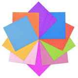 50pcs Iridescent Paper Square Shiny Folding Paper DIY Handcraft Paper Origami Paper,Colorful Paper for Paper Crane Paper Cuts (15cm, 10 Colors) Healifty