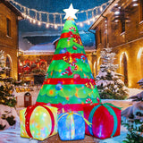 COMIN 7 FT Christmas Inflatables Tree Outdoor Decorations Blow Up Yard Gift Box with Built-in LEDs for Indoor Party Garden Lawn Decor COMIN