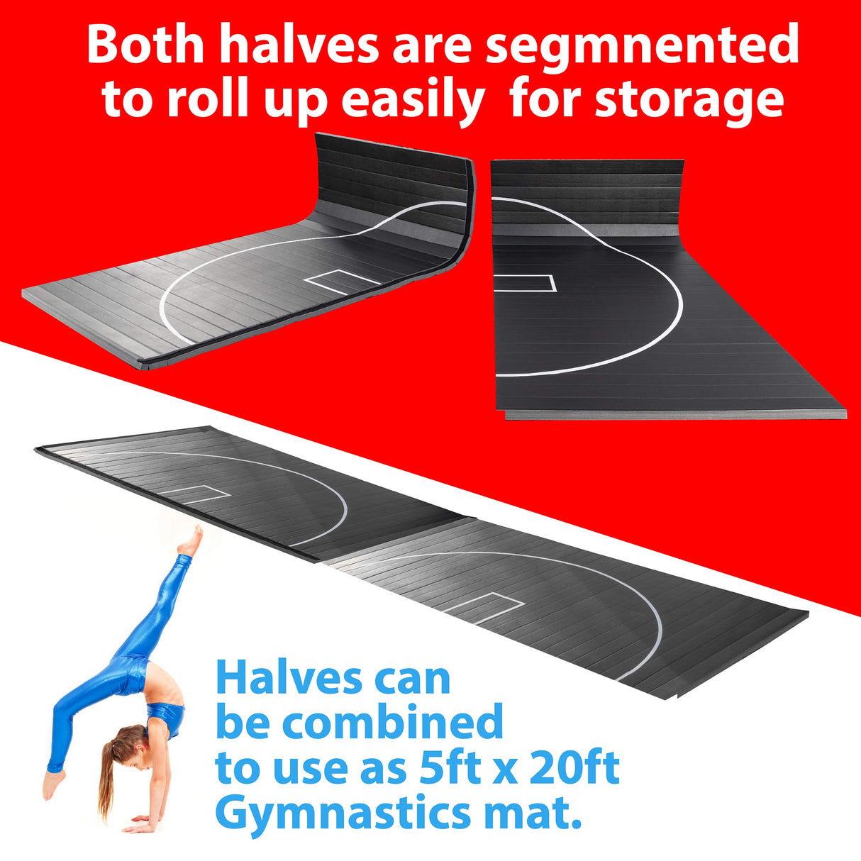 Gold Medal Sports 10' x 10' Wrestling Mat, Jiu Jitsu BJJ Mats, Wrestling Mats, Martial Arts Thick Mats for Home, Judo Tatami Wrestling Mat, Flexi Roll dzotmyn