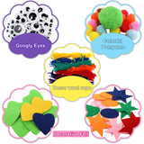 TOPZEA 12 Pack Hand Puppet Making Kit, Kids Craft and Art Supplies Felt Sock Puppet Creative DIY Make Your Own Puppets Kits with Pompoms and Wiggle Googly Eyes Storytelling Role Play Party Supplies TOPZEA