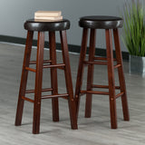 Winsome Wood Maria Cushion Seat Bar Stools, 2-Pc Set, Espresso & Walnut, 30.71" Winsome