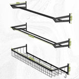 Ball Holder Wall Mount Garage Sports Equipment Organizer 3 Separate Wall Ball Storage Rack with 6 Hooks for Basketball Football Soccer Volleyball BTY