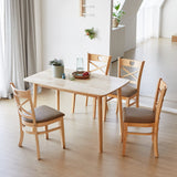 Livinia Aslan 47" Malaysian Oak Rectangular Wooden Dining Table/Solid Wood Kitchen Desk (Natural Oak) Livinia