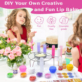 WhizToys DIY Lip Balm Making Kit Teen Girl Gifts Trendy Stuff Make Your Own Lip Gloss Set with Natural Beeswax, Shea Butter,Sweet Almond Oil,24 PCS Lip Blam Containers WhizToys