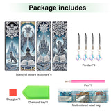 Antor 4 Pack Diamond Painting Bookmarks Kit for Adults – Snowflake Designs, DIY Halloween Themed Diamond Art Bookmarks Craft Gift Set, Small Diamond Art Projects, DIY Gemstone Bookmark Craft antor