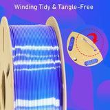 MIKA3D 3D Printer Filament Silk PLA Purple Color Change to Silk Sapphire Blue, 1.75mm 3D Printing Filament, 2 Color Change Multi Colored Silk PLA, 1KG Silk PLA Purple to Blue MIKA3D