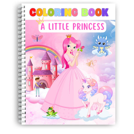 Coloring Book A Little Princess. Girls Coloring Pages Adventure, Size (8.5 x 11 inches), 44 Pages, Think Sheets 199 GSM Merry Minis
