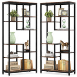 Tribesigns Industrial 6-Tier Bookshelf Set of 2 – Stylish Open Storage Bookcases for Living Room and Home Office Tribesigns