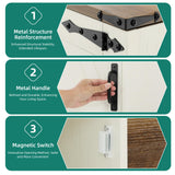 YITAHOME Shoe Cabinet with Bench, Shoe Storage Cabinet with Adjustable Shelves, Farmhouse Shoe Organizer Cabinet, L-Shaped Shoe Cabinet Storage for Entryway, Hallway, Living Room, White & Brown YITAHOME