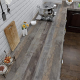 VaryPaper 32''x118'' Large Size Distressed Wood Peel and Stick Wallpaper Shiplap Wood Grain Contact Paper for Countertops Waterproof Self Adhesive Wood Panel Wallpaper for Bedroom Bathroom Accent Wall VaryPaper