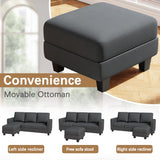 Furniwell Convertible Sectional Sofa Couch, L Shaped 3-Seat Small Couch for Living Room with Ottoman Modern Fabric Reversible Chaise for Apartment and Small Space (Dark Gray) Furniwell