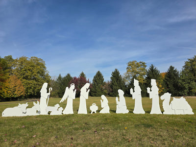 FrontYard Originals Complete All-Weather Life Size Outdoor Nativity Display, Made in The USA, Durable Solid Plastic