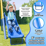 Sportspower Starlight Metal Swing Set with 2 LED Light-Up Swings, Saucer Swing & 5ft Slide – Outdoor Kids Playset with Sturdy Frame and Safety Features Sportspower