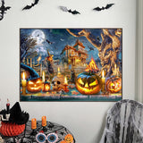 Gearock Diamond Art Kits for Adults, Halloween Pumpkin Easy DIY Beginners 5D Diamond Painting Kits for Room Bedroom Living Room Bathroom Wall Decor 16x12 Inch Gearock