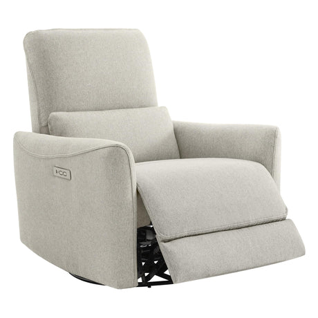 CHITA Power Recliner Chair Swivel Glider, FSC Certified Fabric Living Room Nursery Reclining Sofa Chair with Lumbar Support, Dove Grey CHITA