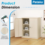 Pataku Metal Storage Cabinet, Garage Cabinet with Doors and Shelves 36" Hx32 Wx16 D, Steel Lockable File Cabinets for Office, Home, Garage, Basement, Industrial, Putty Pataku