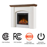 Real Flame Anika 49" Electric Fireplace with Mantel for Living Room or Bedroom, Replaceable Fireplace Insert Heater, Realistic Log and Flame Effect, Remote Control, Timer, White Real Flame