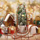 KitWinner Christmas Wood Beads Garland Retro Rustic Strand Country Farmhouse Xmas Tree Decor (14.5 Ft, Red & Green) KitWinner