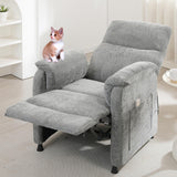 Grey Power Recliner Chairs for Adults, Ultra-Comfy Small Recliners for Small Spaces, Adjustable Electric Recliner Chairs with Remote & 2 Side Pockets - Padded Seat Backrest & Footrest (Gray) anwickjeff