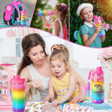 Wninbu Decorate Your Own Water Bottle Kits for Girls,Stainless Steel Unicorn Water Bottle Girls,Arts and Crafts Ages 4-6-8-10,Gem Art Unicorn Toys Gifts Birthday Christmas Stocking Stuffers (Unicorn) Wninbu