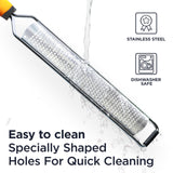 Deiss PRO Lemon Zester & Heavy Duty Cheese Grater & Vegetable Grater — Parmesan Cheese Lemon, Garlic, Nutmeg, Chocolate, Fruits, Vegetables, Ginger Grater - Cheese Shredder & Stainless Steel Grater Deiss