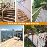 Swage Lag Screws for Cable Railing - 120 Pack T316 Stainless Steel Left and Right Handed Thread - 1/8" Cable Railing Hardware Kit for Deck Stair Wood Post Railing System CELYND