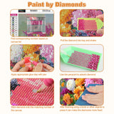CEOVR Flower Diamond Art Kits for Adults, 5D Full Drill Diamond Painting Dots DIY Gem Art, Adult Crafts Kits Arts and Crafts, Wall Decor for Home Office 12x12in CEOVR