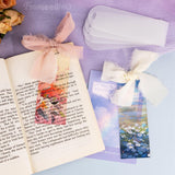 Framendino, 30 Pack 3 mm Acrylic Bookmark Blanks Sublimation Clear Bookmark with 30 Ribbon for DIY Crafts Framendino