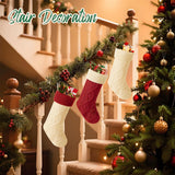 3PCS Knit Large Christmas Stockings,Length 18.9'',Fireplace Christmas Decorations, Holiday Gift Xmas Stockings for Candy Toy ScandiCasis