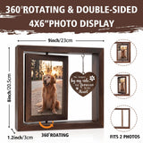 Jigfoxy Dog Memorial Gifts for Loss of Dog - Rotating Wooden Picture Frame for 4x6 Photo - Loss of Dog Sympathy Gift - Cat Pet Bereavement Remembrance Picture Frame Jigfoxy