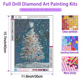 JXDXDJ Christmas Diamond Art Kits for Adults, Winter 5D Diamond Painting Kits for Beginners,DIY Round Full Drill Diamond Dots Gem Art for Adults, Paint by Diamonds Pictures Crafts Home Decor 12x16 in JXDXDJ