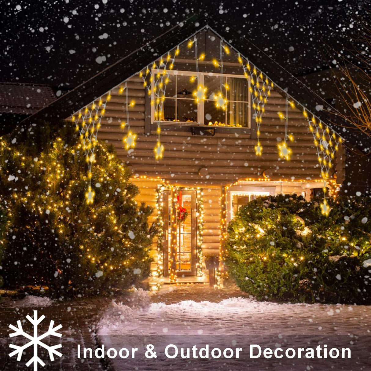 Christmas Net Lights,196 LED 13.1x1.9Ft Waterproof Outdoor Christmas Lights Net Lights Mesh Lights Mains Powered Timer Built in LED Net Lights Holiday Decor for Balcony Fence Roof Railing Wall DBFAIRY