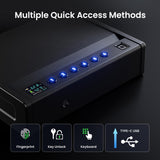 Grimtron Biometric Fingerprint Pistol Safe for Handguns with LCD Display, Quick Access, Temperature & Humidity Control, Mountable Bedside Gun Safe for Car, Nightstand, and Cloakroom Grimtron