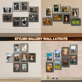 Bagous 4x6 Picture Frames Set of 8, Vintage Rustic Farmhouse Industrial Style Photo Frames, High Definition Real Glass, for Tabletop or Wall Hanging Bagous