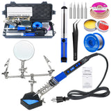 KEPIOG Soldering Iron Kit, High Power 100W Soldering Iron Fast Heating, Circuit Board Soldering Repair Tools with Magnifying Glass Soldering Helper, 12 in 1 Adjustable Digital Soldering Kit. KEPIOG