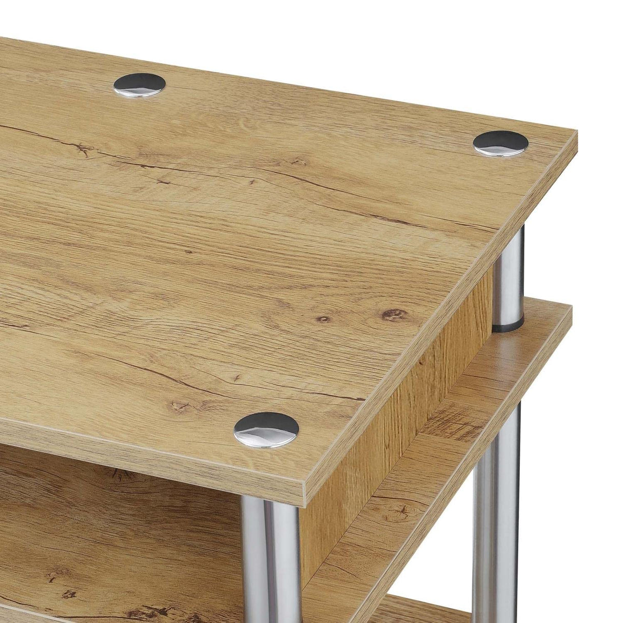 Convenience Concepts Designs2Go No Tools Student Contemporary Office Desk and Vanity with Shelves, 47.25" L x 15.75" W x 30" H, English Oak Convenience Concepts