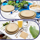 175Pcs Wood Grain Party Supplies Rustic Wood Slice Party Set 9"& 7"Wood Plates Napkins Cup Knives Forks Spoons for Camp Fire Camping Woodland Animal Lumberjack Baby Shower Birthday Party Decor Serve25 HSPAIDYP