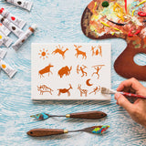 Stencils for Painting on Wood Cave Art Stencils for Crafts Reusable Egyptian Prehistoric Stone Age Templates for Wood Sign Rock Fabrics Paper Card Decor SUNVERSE