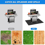 Large 65 x 39 Inch Under Grill Mats for Outdoor Grill, Heavy Duty Fireproof Deck Patio Protector Mat, BBQ Mat for Under BBQ, Oil-Proof Waterproof Grill Floor Pads for Charcoal, Smoker, Gas Grill Huchiz