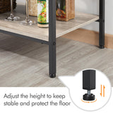 Yaheetech Bakers Rack with Power Outlet, Coffee Bar Station with 5 S-Hooks, 33 Inches Kitchen Storage Shelf Rack for Spices, Pots and Pans, Microwave Stand for Dinning Room/Living Room, Gray Yaheetech