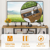 GYIIYUO LED TV Stand with Mount and Power Outlet & Fabric Drawers for 32-85 Inches TV - Entertainment Center and Corner Tv Stand for Living Room, Bedroom- 47" Rustic Brown (Max VESA 400mm × 600mm GYIIYUO