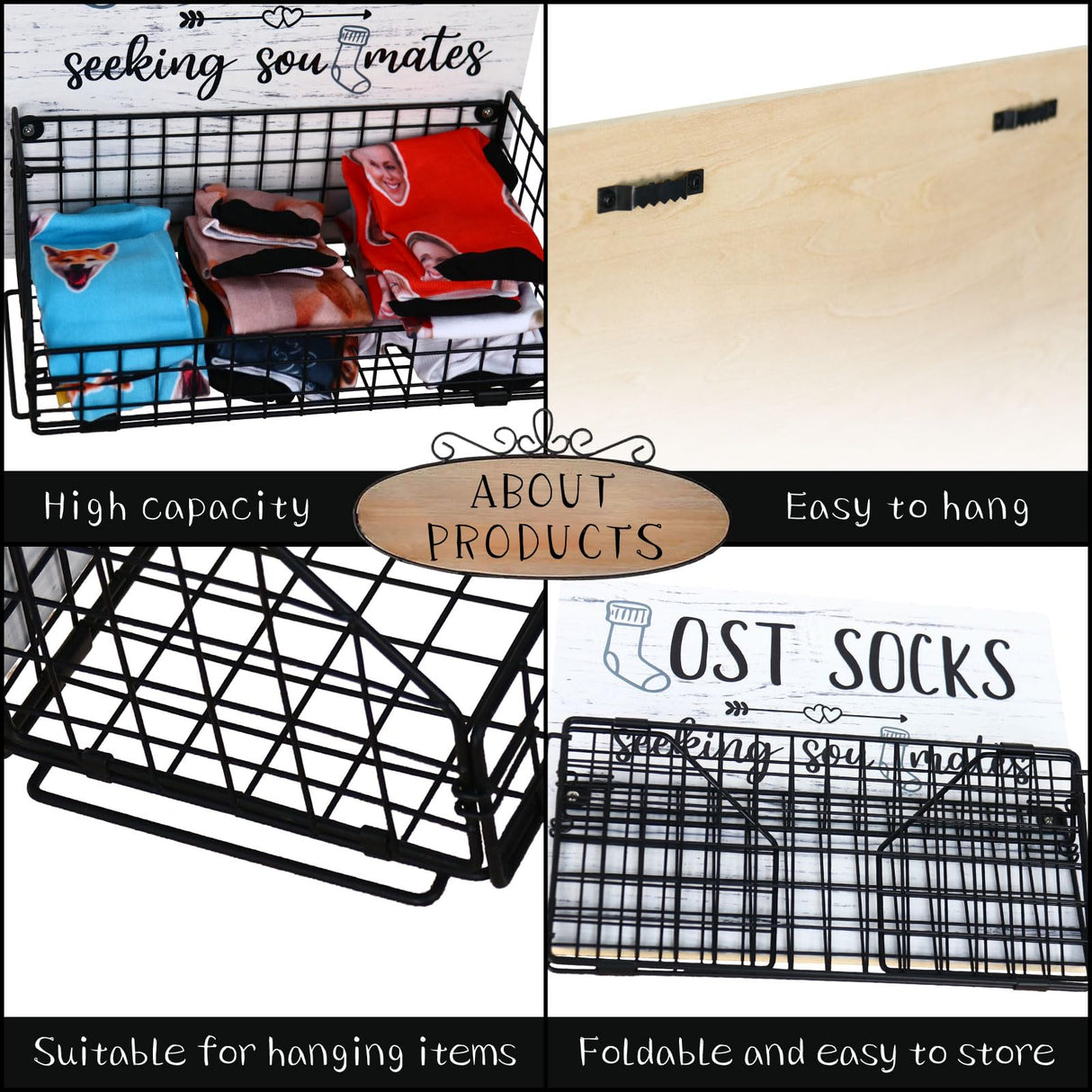 Bnesi Lost Socks,Laundry Room Organization, Farmhouse Laundry Room Decor And Accessories Of Tidying Socks,Rustic Wooden Laundry Sign Wall Decor (style1 black) Bnesi