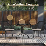 JOIVI Patio Dining Chairs Set of 2, Outdoor Rattan Chairs with Armrest and Cushions for Outside Lawn, Garden, Backyard, Indoor, Outdoor Dining Chairs, 350lb Weight Capacity, Black Patio Chairs JOIVI