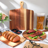 Zhehao 3 Pcs Acacia Wood Cutting Board Set Chopping Board with Handle for Charcuterie Cheese Board Meat Bread Chopping Blocks Vegetables Fruit Zhehao
