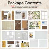 ROBOTIME Book Nook Kit - DIY Miniature House Kit, 3D Wooden Puzzle Booknook, Bookend Bookshelf Insert Decor with LED Light, DollhouseTiny House Hobby Diorama Kit Unique Gifts (Garden House) ROBOTIME