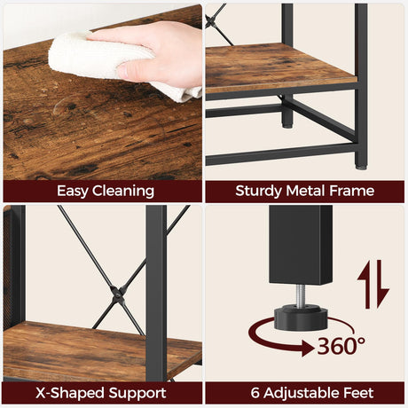 MAHANCRIS 20-37 Gallon Fish Tank Stand, Aquarium Stand with Power Outlet and Storage Cabinet, Heavy Duty Tank Stand Suitable for Turtle Tank, Reptile Terrarium, for Home Office, Rustic Brown FTHR40E01 MAHANCRIS