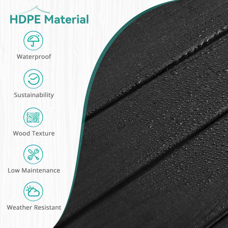 Homenjoy 37.5" H Outdoor Bar Table，HDPE Bar Height Table with Weather Resistant Top, Square Outdoor Patio Table, Black Homenjoy